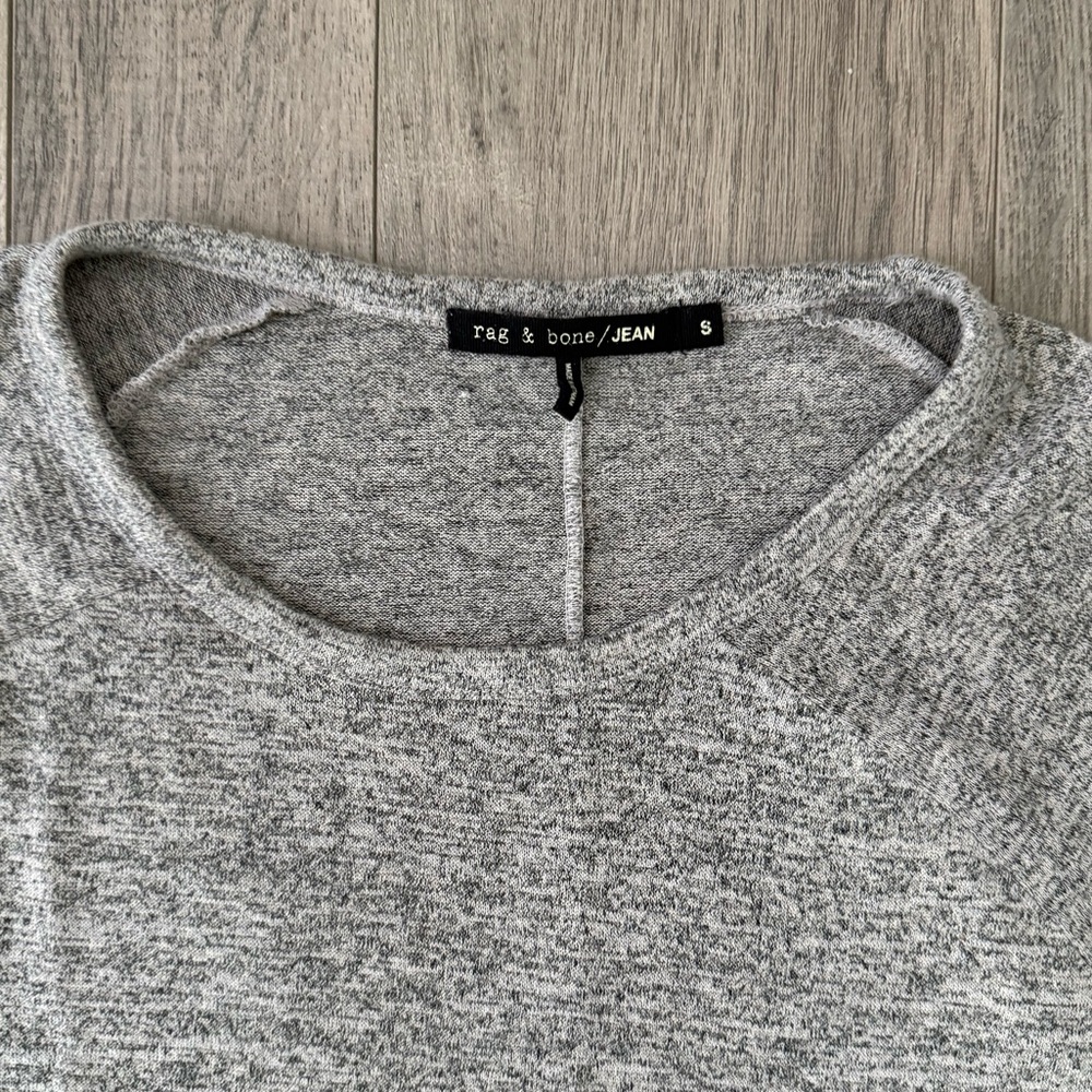 rag & bone Heather Gray Long Sleeve Relaxed Long Sleeve Sweatshirt - Picture 3 of 5